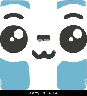 Buchstabe H niedlich kawaii Charakter, lustige Emoticon Vektor Clip Art. Stock Vektor