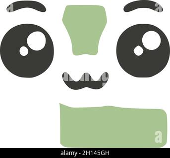 Buchstabe L niedlich kawaii Charakter, lustige Emoticon Vektor Clip Art. Stock Vektor