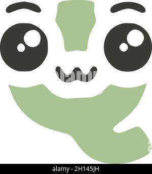 Buchstabe Q niedlich kawaii Charakter, lustige Emoticon Vektor Clip Art. Stock Vektor