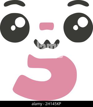 Schreiben Sie Einen niedlichen kawaii Charakter, lustige Emoticon Vektor Clip Art. Stock Vektor