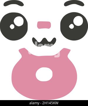 Nummer 8 niedlichen kawaii Charakter, lustige Emoticon Vektor Clip Art. Stock Vektor