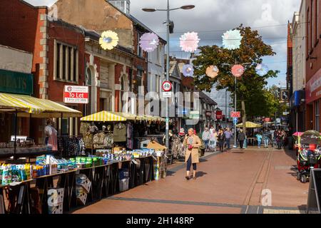 Marktstände, Bridge Street, Worksop Stockfoto