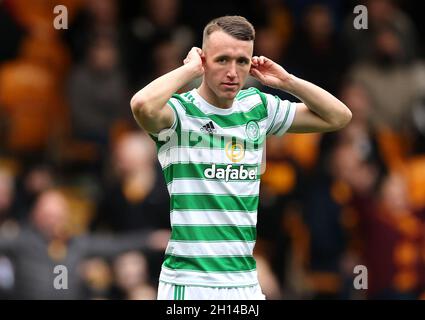 David Turnbull von Celtic rules eine verpasste Chance während des Cinch Premiership-Spiels in Fir Park, Motherwell. Bilddatum: Samstag, 16. Oktober 2021. Stockfoto