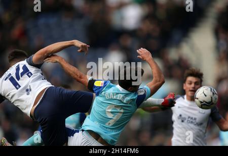 Deepdale Stadium, Preston, Lancashire, Großbritannien. Oktober 2021. EFL Championship Football, Preston North End versus Derby County; Credit: Action Plus Sports/Alamy Live News Stockfoto