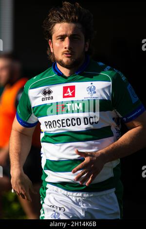 Treviso, Italien. Oktober 2021. Giovanni Pettinelli (Benetton Treviso) während Benetton Rugby vs Ospreys, United Rugby Championship Spiel in Treviso, Italien, Oktober 16 2021 Kredit: Unabhängige Fotoagentur/Alamy Live Nachrichten Stockfoto