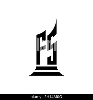 FS Monogram Logo Brief mit Gebäude Form Stil Design isoliert auf weißem Hintergrund, Immobilien, Architech Logo Brief Gebäude. Stock Vektor