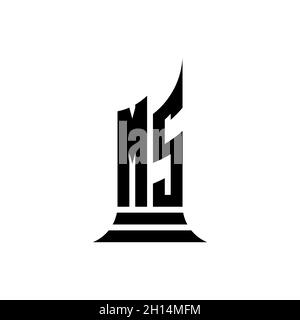MS Monogram Logo Brief mit Gebäude Form Stil Design isoliert auf weißem Hintergrund, Immobilien, Architech Logo Brief Gebäude. Stock Vektor