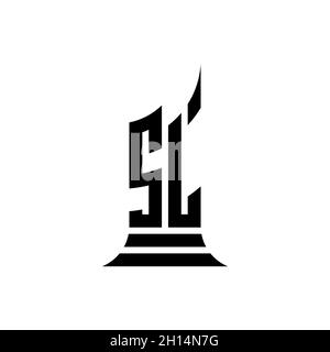 SL Monogram Logo Brief mit Gebäude Form Stil Design isoliert auf weißem Hintergrund, Immobilien, Architech Logo Brief Gebäude. Stock Vektor