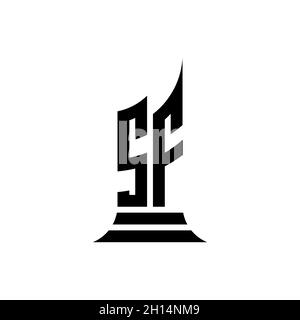 SF Monogram Logo Brief mit Gebäude Form Stil Design isoliert auf weißem Hintergrund, Immobilien, Architech Logo Brief Gebäude. Stock Vektor