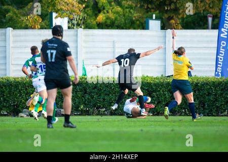 Treviso, Italien. Oktober 2021. Tommaso Menoncello (Benetton Treviso) während des Benetton Rugby vs. Ospreys, United Rugby Championship match in Treviso, Italien, Oktober 16 2021 Quelle: Independent Photo Agency/Alamy Live News Stockfoto