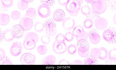 Grafisches Aquarell-Kreismuster. Weißes Runddesign. Hintergrundbild Mit Gezeichneten Punkten Grungen. Aquarell Kreise Hintergrund. Stockfoto