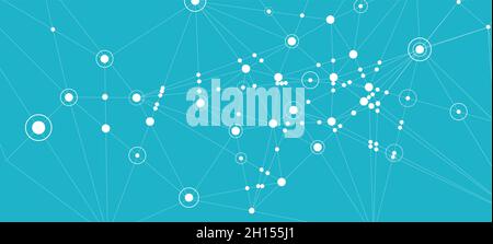 Hintergrund der Verbindung. Netzwerkkonzept mit Punkten und Linien. Vektorgrafik Stock Vektor