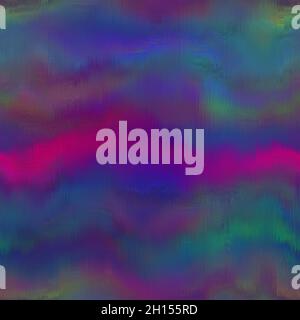 Regenbogen Raum gefärbt Aquarell Welle Textur Hintergrund. Nahtloses, tropisches, lebendiges 80er-Jahre-Boho-Muster. Für Retro-Hippie-Mode, Vintage bunt Stockfoto