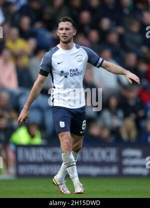 Deepdale Stadium, Preston, Lancashire, Großbritannien. Oktober 2021. EFL Championship Football, Preston North End gegen Derby County; Alan Browne von Preston North End Credit: Action Plus Sports/Alamy Live News Stockfoto