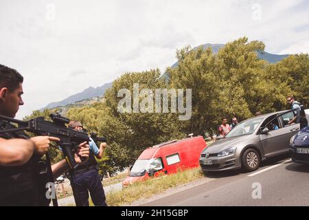21. Juli 2017, Embrun bis Salon de Provence, Frankreich; Radfahren, Tour de France, Etappe 19; Stockfoto