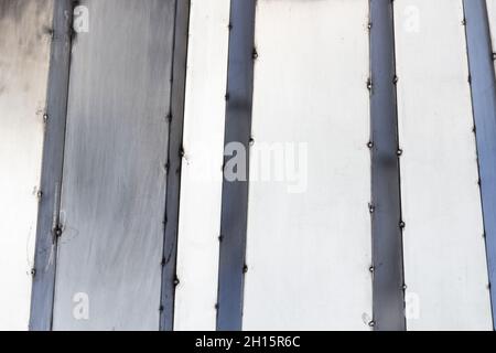 Texture Foto von Edelstahl gepanzerten blau getönten zerkratzten Oberflächen Platten. Stockfoto