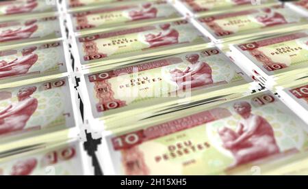 3D Illustration von 10 Andorra Pessetes Geldnote Stockfoto