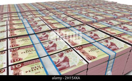 3D Illustration von 10 Andorra Pessetes Banknote Stockfoto