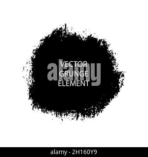 Grunsen Sie Pinselstriche. Tintenflecken und Schrauben. Handgezeichnete, unordentliche Farbdesign-Elemente. Stock Vektor