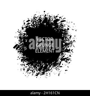 Grunsen Sie Pinselstriche. Tintenflecken und Schrauben. Handgezeichnete, unordentliche Farbdesign-Elemente. Stock Vektor