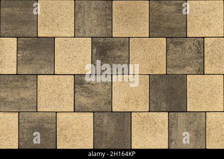 Dunkelgraue und gelbe Kacheln in nahtlosem Hopscotch-Layout Stockfoto