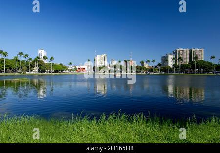 Joao Pessoa, Paraiba, Brasilien am 27. Juli 2005. Blick auf die Lagune des Parque Solon de Lucena. Stockfoto