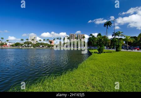 Joao Pessoa, Paraiba, Brasilien am 27. Juli 2005. Blick auf die Lagune des Parque Solon de Lucena. Stockfoto