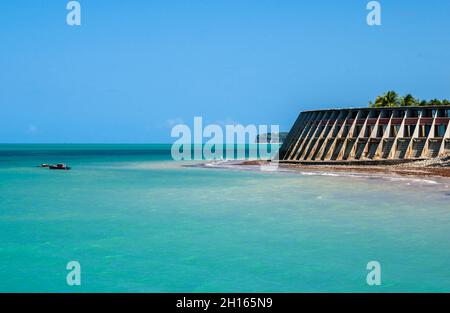 Joao Pessoa, Paraiba, Brasilien, am 14. September 2006. Tambaú Strand mit türkisfarbenem Wasser. Stockfoto