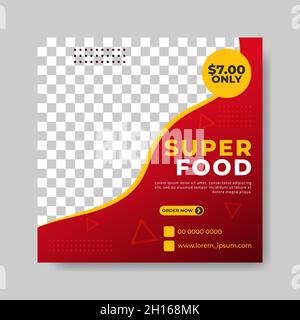 Flyer oder Social Media Post Vorlage Food-Menü Themen Stock Vektor
