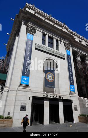 Außenansicht der Moynihan Trail Hall der Penn Station das adaptive Postgebäude von James A.Farley wurde wiederverwendet.New York City.USA Stockfoto