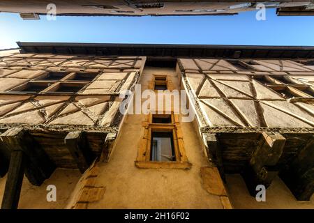 Maison en encorbellement, Villefranche sur Saone Stockfoto