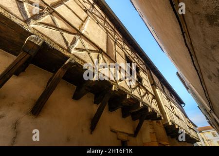 Maison en encorbellement, Villefranche sur Saone Stockfoto