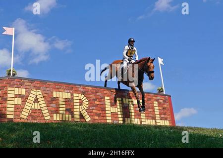 Fair Hill, MD, USA. Oktober 2021. 16. Oktober 2021: Jessica Phoenix (CAN), an Bord des Bogue Sound, während des Maryland Five-Star in der Fair Hill Special Event Zone in Fair Hill, Maryland, am 16. Oktober 2021. Jon Durr/Eclipse Sportswire/CSM/Alamy Live News Stockfoto