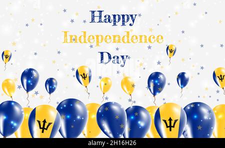 Barbados Independence Day Patriotisches Design. Luftballons in Barbadian National Farben. Happy Independence Day Vektor-Grußkarte. Stock Vektor