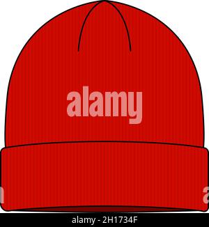 Beanie Hut (Strickmütze) Vorlage Vektor Illustration | Rot Stock Vektor