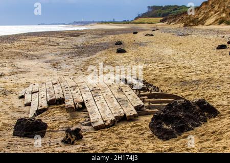 Covehithe Schiffswrack Suffolk Stockfoto