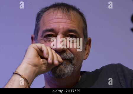 Turin, Italien. Oktober 2021. Der italienische Schriftsteller Emanuele Trevi ist Gast der Turiner Buchmesse 2021. Stockfoto