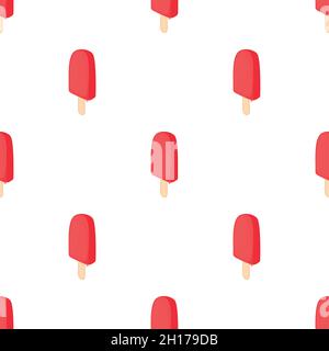 Frostige rote Frucht Popsicle Muster nahtlose Hintergrund Textur wiederholen Tapete geometrischen Vektor Stock Vektor