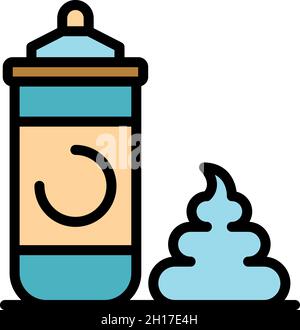 Rasierschaum-Symbol. Outline Rasiermesser Rasierschaum Vektor Symbol Farbe flach isoliert Stock Vektor