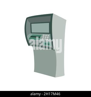 Bank-Geldautomat, um Geld abzuheben, realistische Vektor isoliert auf weißem Hintergrund Stock Vektor