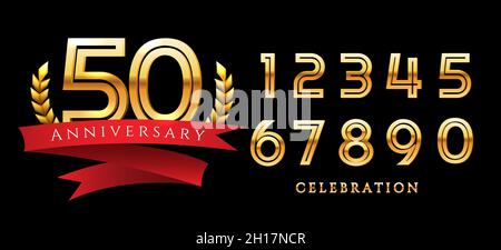 Jubele goldene Zahlen Stock Vektor