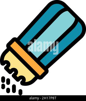 Pfefferbox-Symbol. Kontur Pepper Box Vektor Symbol Farbe flach isoliert Stock Vektor