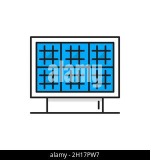Solar panel generating pure electricity isolated color line icon. Vector sun power generator, green energy blue battery. PV module generating direct c Stock Vektor