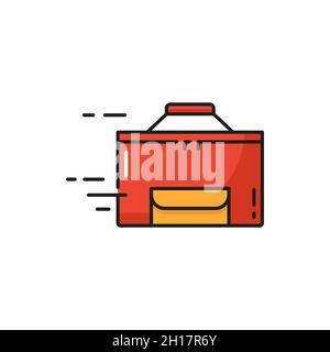 Asiatische Lebensmittel Lieferung, Takeout-Box flache Linie Symbol. Vector Lebensmittel und Gebäck Lebensmittel liefern, chinesisches Essen zum Mitnehmen. Lunchpaket auf Papier, Fastfood delive Stock Vektor