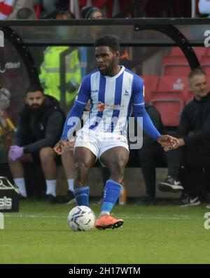 SALFORD, GROSSBRITANNIEN. 16. OKTOBER: Zaine Francis-Angol von Hartlepool United während des Sky Bet League 2-Spiels zwischen Salford City und Hartlepool United am Samstag, 16. Oktober 2021 in Moor Lane, Salford. (Quelle: Scott Llewellyn | MI News) Stockfoto