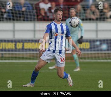 SALFORD, GROSSBRITANNIEN. 16. OKTOBER Hartlepool United's Neill Byrne während des Sky Bet League 2-Spiels zwischen Salford City und Hartlepool United in Moor Lane, Salford am Samstag, 16. Oktober 2021. (Quelle: Scott Llewellyn | MI News) Stockfoto