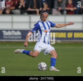 SALFORD, GROSSBRITANNIEN. 16. OKTOBER: Jamie Sterry von Hartlepool United während des Spiels der Sky Bet League 2 zwischen Salford City und Hartlepool United in Moor Lane, Salford, am Samstag, 16. Oktober 2021. (Quelle: Scott Llewellyn | MI News) Stockfoto