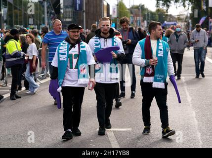 Während des Spiels, das Teil der NFL London Games im Tottenham Hotspur Stadium, London ist. Bilddatum: Sonntag, 17. Oktober 2021. Stockfoto