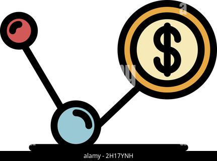 Symbol für finanzielle Beziehungen. Kontur finanzielle Beziehungen Vektor Symbol Farbe flach isoliert Stock Vektor