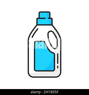 Waschmittelpaket, isoliertes Farbliniensymbol für Waschgel. Vector WC- oder Waschbeckenreiniger, antibakterielles Gel zur Reinigung des Badezimmers. Waschen Stock Vektor